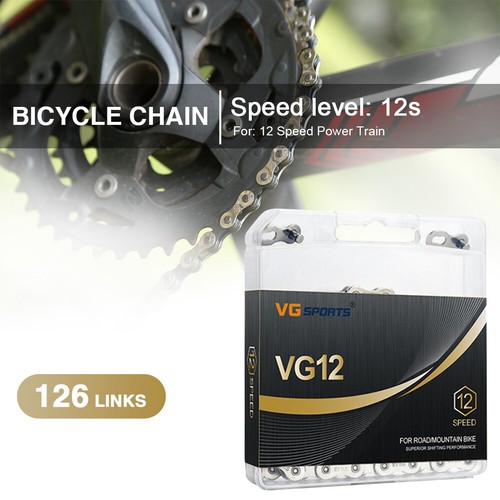 VG Sports Bicycle Chain 12 Speed 126 Links MTB Road Bike Half Hollow Chain - Picture 5 of 15