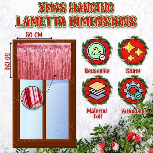 50 cm traditionelle, holographische, schillernde Folie Lametta, X'mas Party Dekor Vorhang - Bild 29 von 93