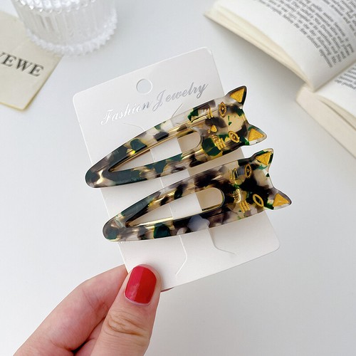 2 PIEZAS Pinzas para el cabello de acetato horquilla de pico de pato para gato mujeres niñas accesorios para el cabello - Imagen 14 de 24