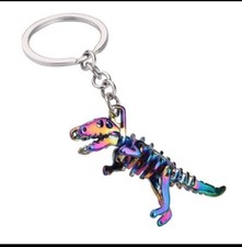 1PC Alloy Colorful Skeleton Dinosaur Key Chain Holiday Gift Pendant Key Chain