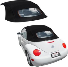 Vw Beetle 2003-2010 Convertible Top In Black Cloth With Glass Window - Power