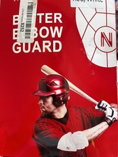 NURIBASE Baseball/Softball Batter Elbow Guard for Adult S/M Red White