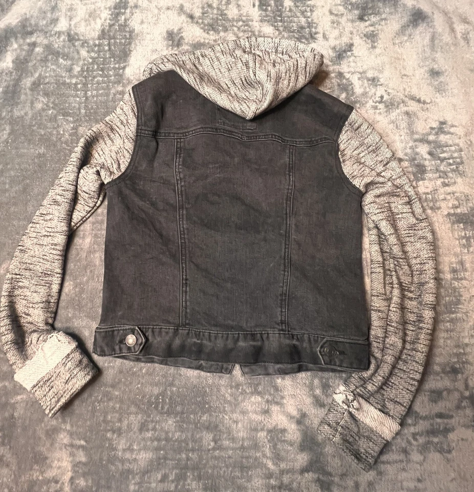 Mudd черный с капюшоном Demi состаренный куртка девочек размер маленький черный и серый - Изображение 2 из 4