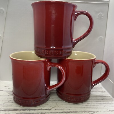 Le Creuset Set Of 4 Mugs Cerise Red Reviews | Crate & Barrel - View #6
