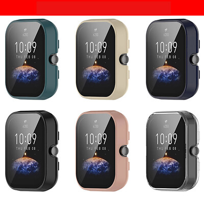 Watch Case PC + Tempered Film Protective Screen Cover for HUAMI Amazfit Bip3 Pro