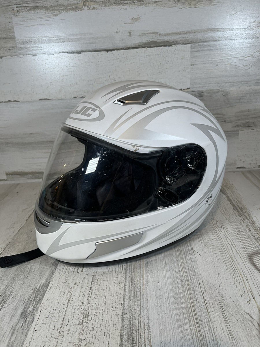 hjc cl sp type o helmet HJC CL-SP Type-O Moto Full Face Helmet White/Gray Medium