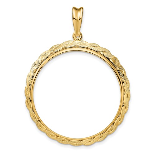2006-Now $50 1 oz American Buffalo Prong Set Braided Coin Bezel in 14k Gold - 第 1/7 張圖片