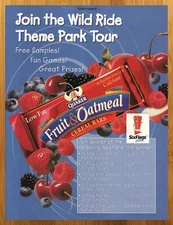 1999 Quaker Fruit & Oatmeal Cereal Bars Print Ad/Poster 90s Kid Snack Food Art