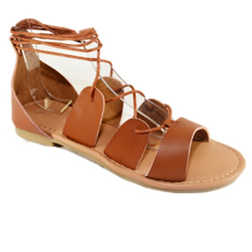 Para mujeres Moda Punta Abierta Sandalias Planas con Cordones Gladiador - Imagen 29 de 49