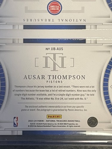 2023-24 Panini National Treasures RPA Booklet - Ausar Thompson #JJB-AUS /25 - Foto 16 di 17