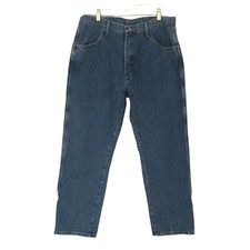 Rustler Classic Blue Denim Jeans 36 x 30, High Rise, Straight Leg