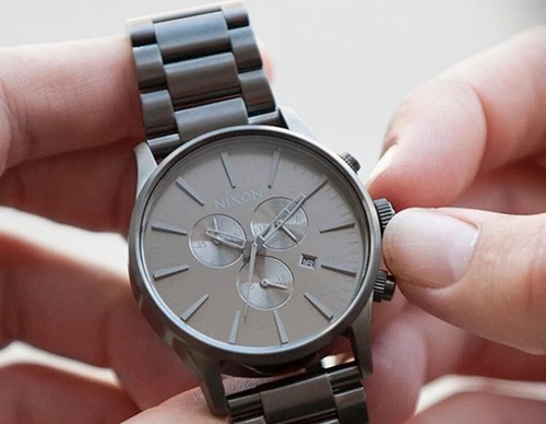 New Nixon A386632 Sentry All Gunmetal Chrono Men's watch A386-632 - Picture 2 of 10