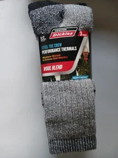 Dickies Wool Blend Steel Toe Crew Socks - Grey, black and Navy 3pk