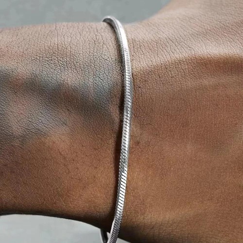 925 Sterling Silber 3mm Schlangenkette Armband Herren Hip Hop schlicht Armband für Damen - Bild 8 von 20