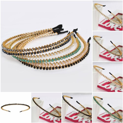 Haarreif mit Strass Glitzer umwickelt mit goldener Kugelkette Haarschmuck Hair - 第 1/11 張圖片