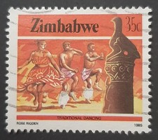 Zimbabwe: 1985 National Infrastructure - 35c Traditional Dancing - Used Stamp