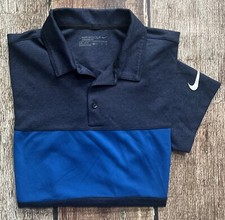 NIKE GOLF STANDARD FIT COLORBLOCKED POLO SHIRT BLUE MENS SMALL EXCELLENT