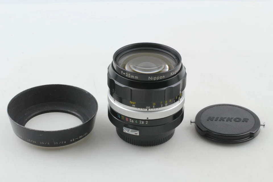 [COMO NUEVO con Capucha HN-3] Nikon Nikkor-O Automático 35mm f/2 Non-Ai MF Lente Gran Angular Japón Foto 3 de 4