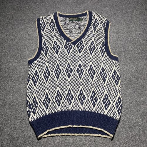 Vtg 90s American Eagle Sweater Vest Mens Large Fair Isle Knit Cotton USA