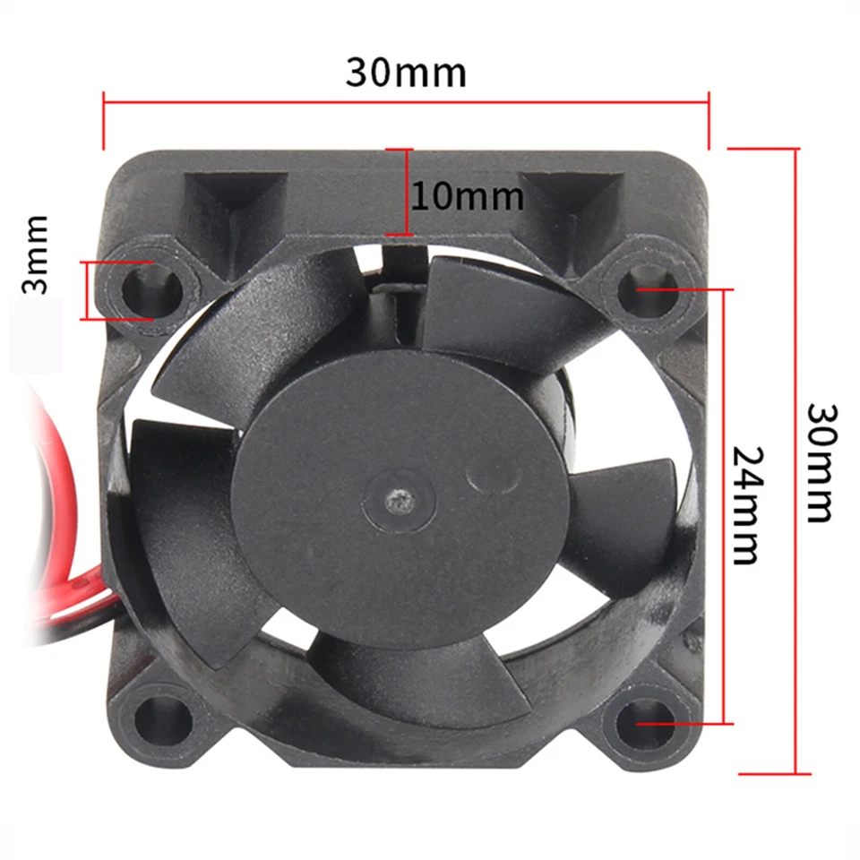 Lüfter 30x30x10mm Brushless DC 5V/12V Fan Cooler 30mm für 3D Drucker 3010 Fan - Bild 2 von 4