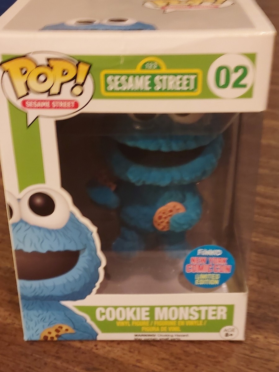 Funko Pop! Cookie Monster 02 FLOCKED NYCC Sesame Street New In Box