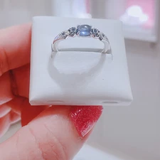 New Authentic 925 Sterling Silver Disney Jasmine Princess Moonlight Blue Ring