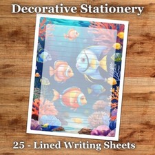 25 Sheets Decorative Paper Letter Writing Paper Color Stationery - Sea Life 019