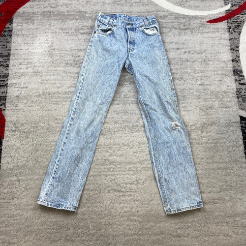 VTG Levis 701XX Student Fit Pants 26 Blue Jeans Denim Buttonfly USA 26x30 80s - 第 1/21 張圖片