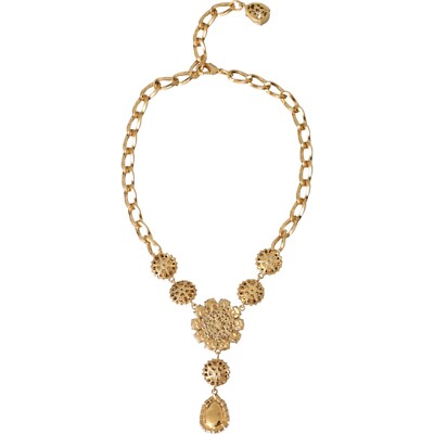 【関税&送料込】Dolce & Gabbana Dolce Gabbana Brass Chain Ne DOLCE & GABBANA Necklace Gold BrassChain Sacred Heart Rose