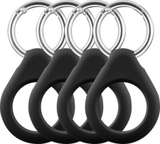 Insignia - Key Ring Case for Apple AirTag 4-Pack - Black