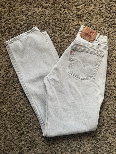 Vintage Levi's 501 Jeans Petite Gray Wash Denim USA Made 1970s 1980s 26x29 Women - 第 1/11 張圖片