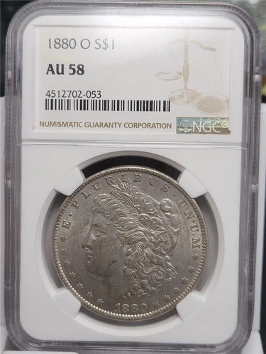  1880-O  MORGAN SILVER DOLLAR NGC AU58