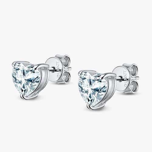 Juego de aretes colgantes de moissanita talla corazón color D de 1 quilate plata S925 - Imagen 6 de 13