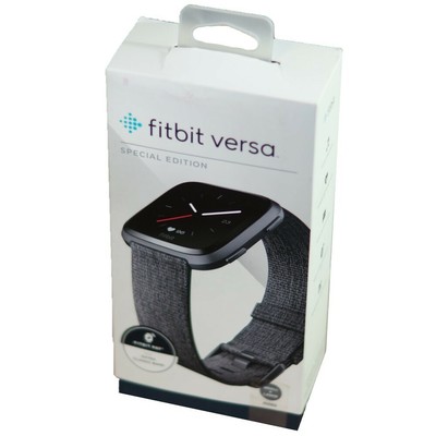 Fitbit Versa FB505 Special Edition Smart Watch Charcoal Woven (with S/L ...