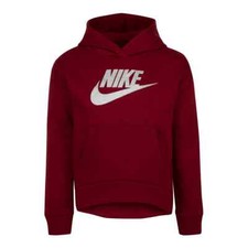Nike Glitter Futura Fleece Logo Pullover Hoodie Pomegranate Girls Large 6X 