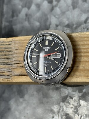 Seiko 5 Sports Men's Black Watch - 6106-6040 for sale online