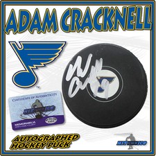 ADAM CRACKNELL Signed ST. LOUIS BLUES PUCK - w/COA #4