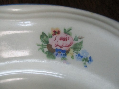 PIATTO VINTAGE GMI STONE WARE 10 1/2" ROSA INCORONAZIONE GRUPPO FLOREALE-CINA - Foto 2 di 11
