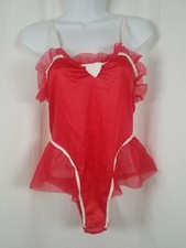 Undercover Wear Women’s Vintage Red Lingerie Made In USA Size Small Snap Crotch