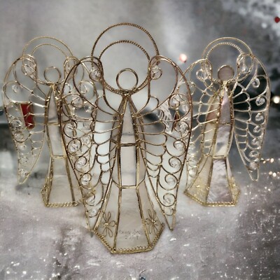 Target 2003 Vintage Angel Christmas Tree Topper or Statue Gold Trim Set ...
