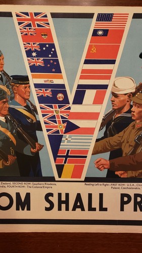 Ww2 British Freedom Shall Prevail Poster - Original - Picture 4 of 5