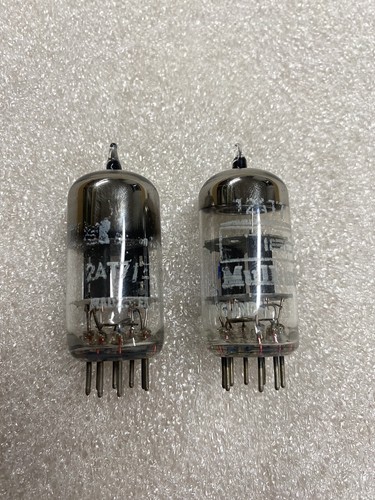 Two Brimar 12AT7 ECC81 Black Plate UK Pair Preamp Tubes