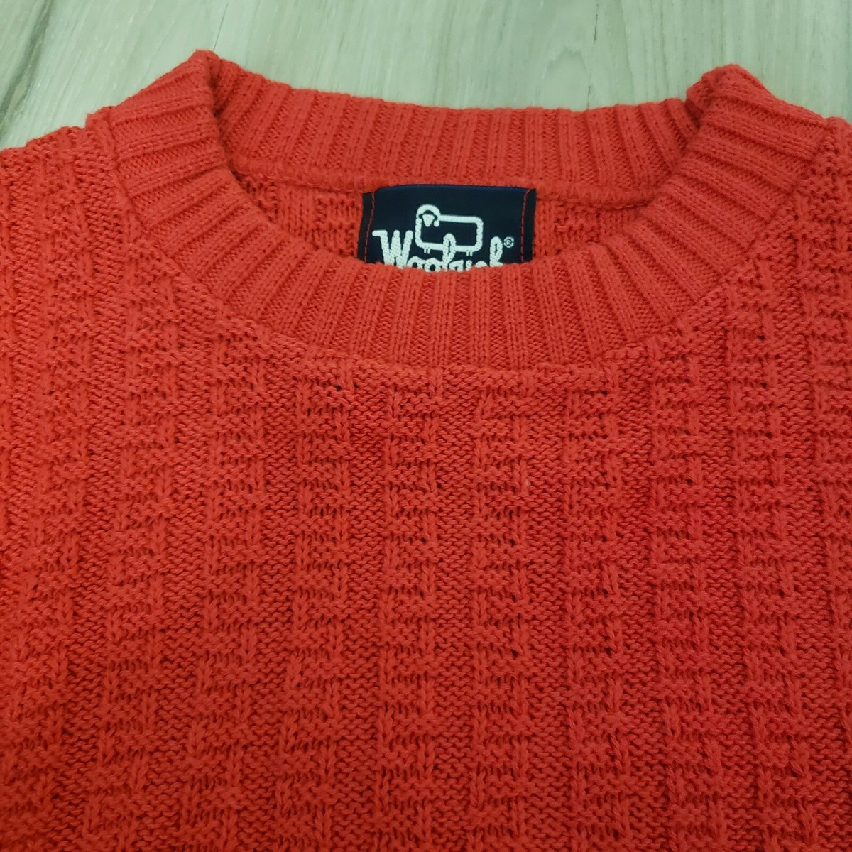 Vintage Woolrich Made in USA Cotton Knit Red Sweater Mens Large 