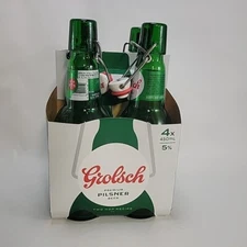 4 Pack Grolsch Green Glass Upcycled Beer Bottle Stemware  450ml  