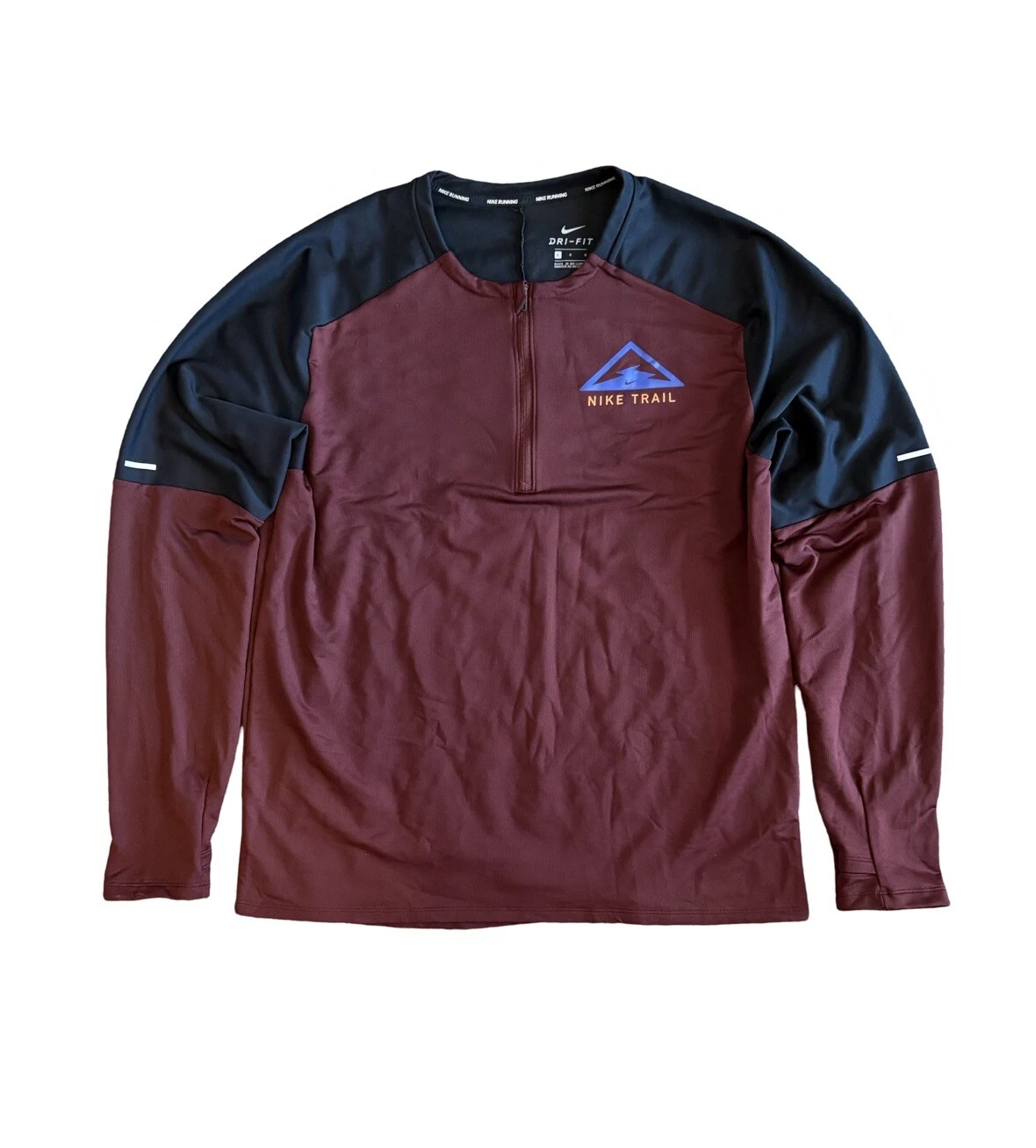 NIKE TRAIL RUNNING HALF ZIP DRI FIT KNIT LONG SLEEVE TOP CU5740-624 MEN'S LARGE