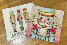 Christmas Nutcracker Sugarplum Fairy Pillow Covers Linen 18  x18  