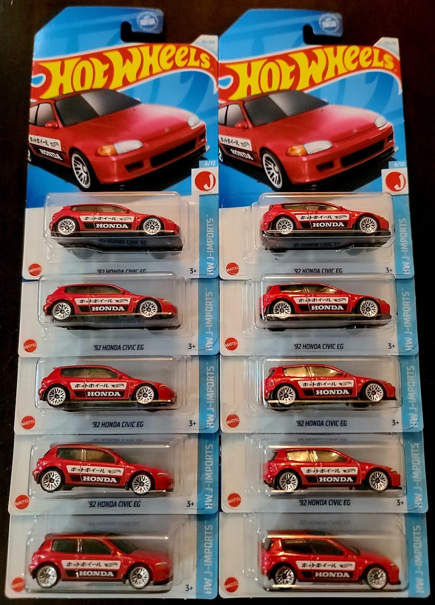 Hot Wheels 2024 '92 Honda Civic EG Red HW J-Imports #4/10 (Lot of
