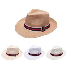 Neu Herren Panama Sonnenhut Herren breite Krempe Stroh Fedora Sommer Urlaub 56 - 60 cm
