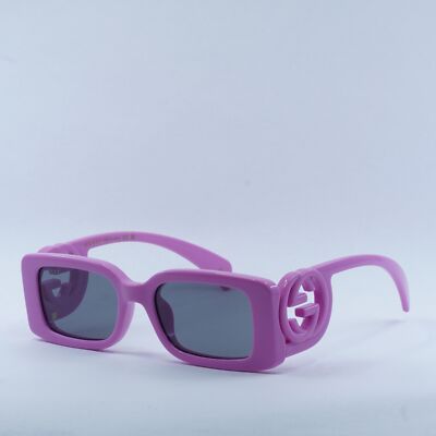 Gucci GG1325S 006 Sunglasses Pink Rectangle Frame, Grey Lenses Gucci GG1325S Rectangle Sunglasses | Fashion Eyewear US main image 3