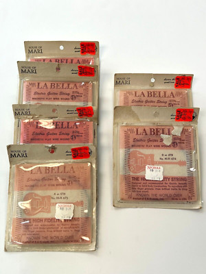 Vintage La Bella Electric Guitar Strings Magnetic Flat Wound Singles A & D - NOS